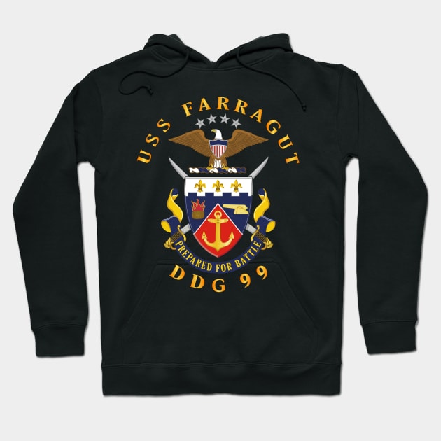 USS Farragut  (DDG - 99) wo Background Hoodie by twix123844